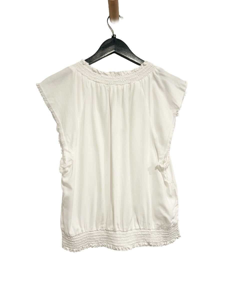 Bella Dahl White Smocked Top - Medium