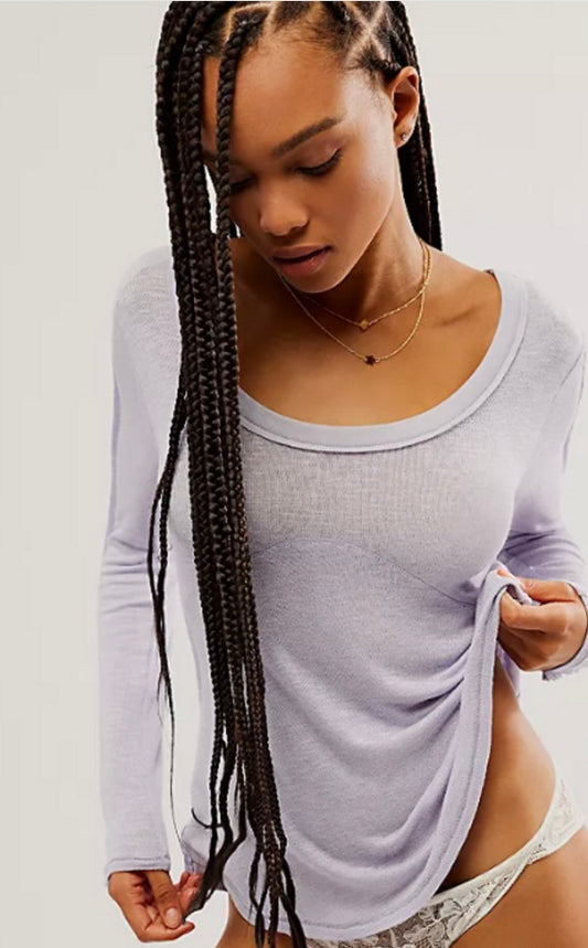 Free People Cabin Fever Layering Top in Evening Haze - XS