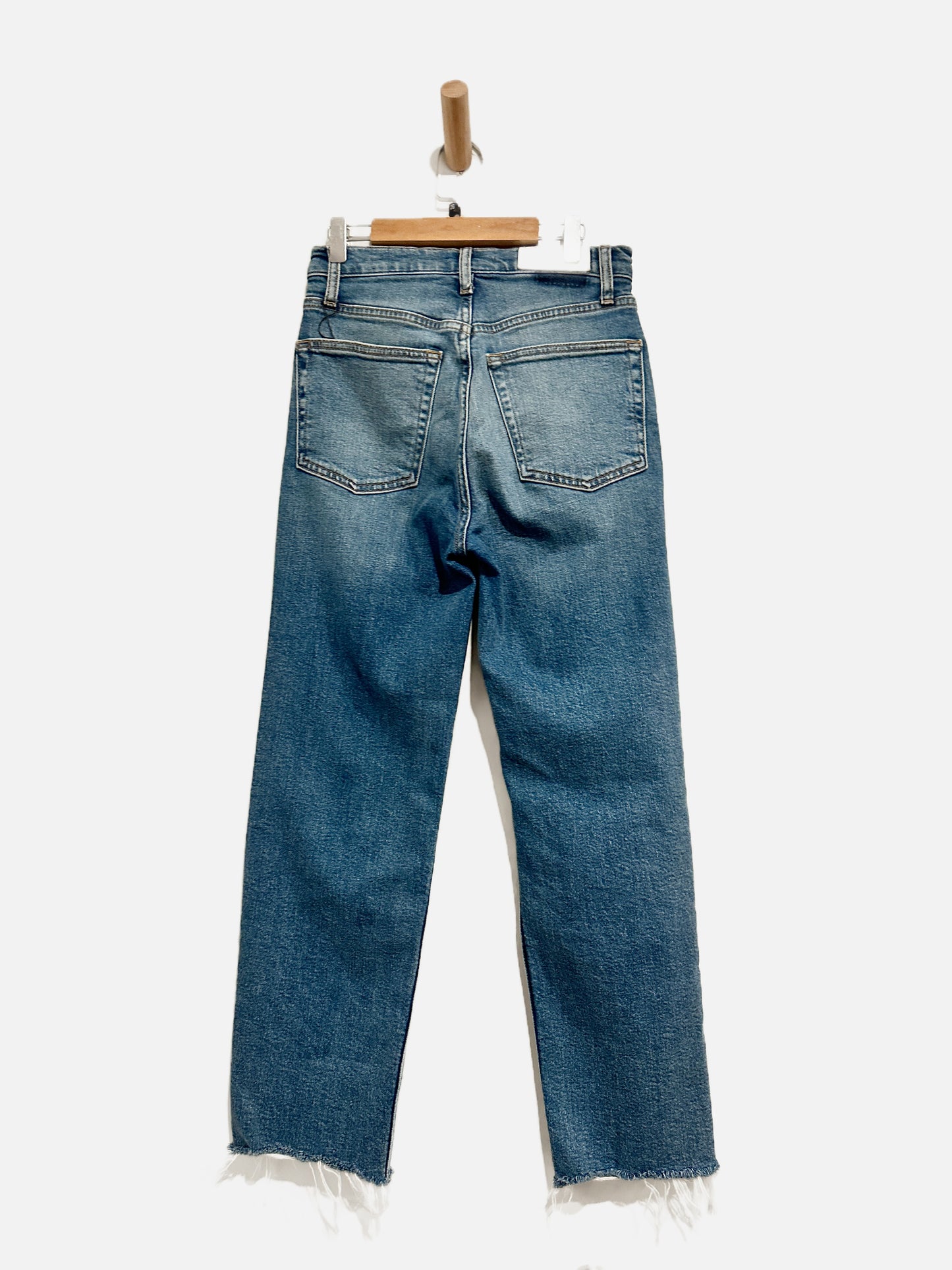 Re/Done Ultra High Rise Stove Pipe Jeans in Vintage Indigo - 26