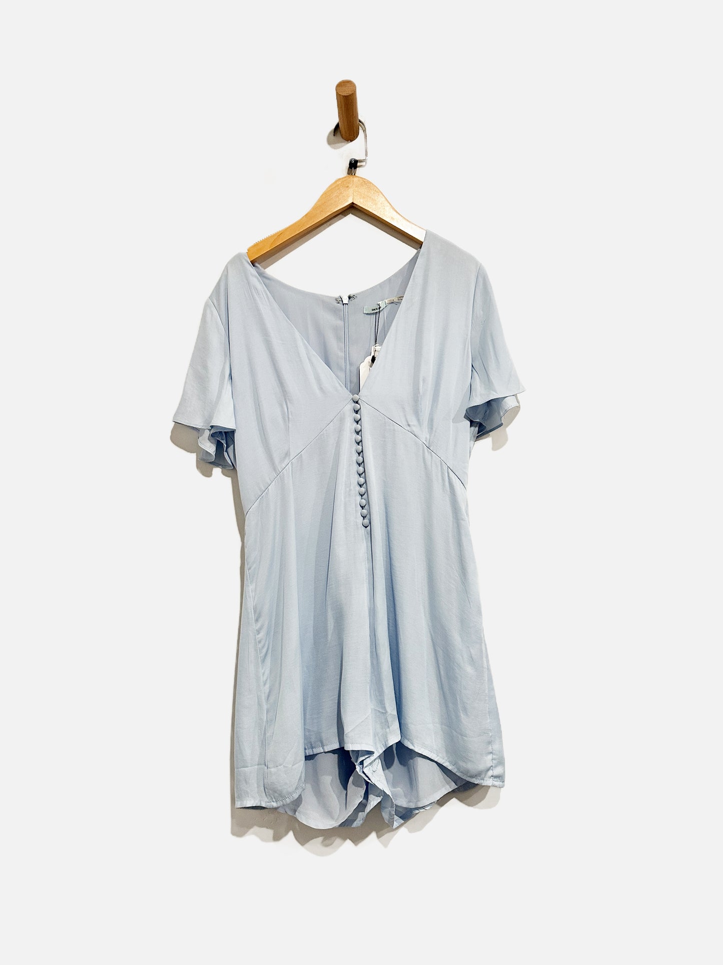 Kimchi Blue Blue Satin SS Romper - Small