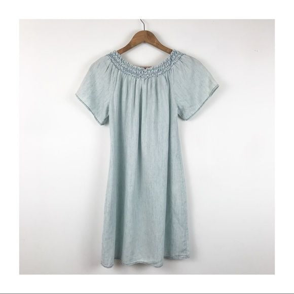 Anthropologie Michael Stars NWOT Off the Shoulder Chambray Dress Size XS