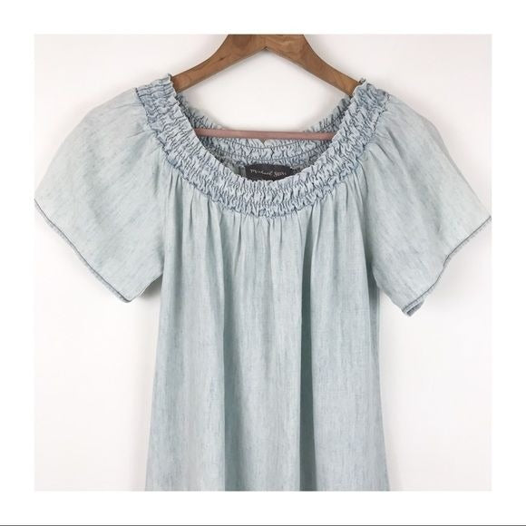 Anthropologie Michael Stars NWOT Off the Shoulder Chambray Dress Size XS