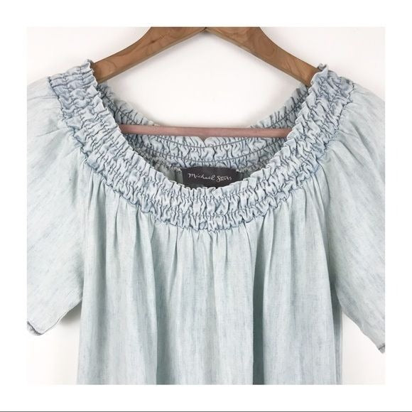 Anthropologie Michael Stars NWOT Off the Shoulder Chambray Dress Size XS