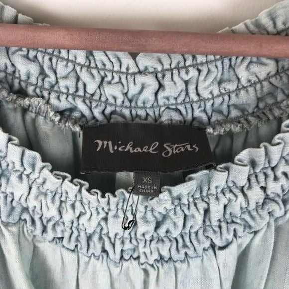 Anthropologie Michael Stars NWOT Off the Shoulder Chambray Dress Size XS