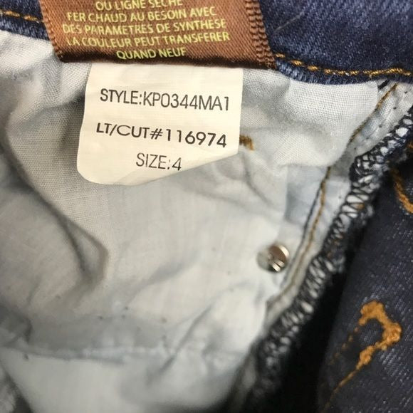 Kut From the Kloth Skinny Cropped Ankle Frayed Hem Jeans Size 4