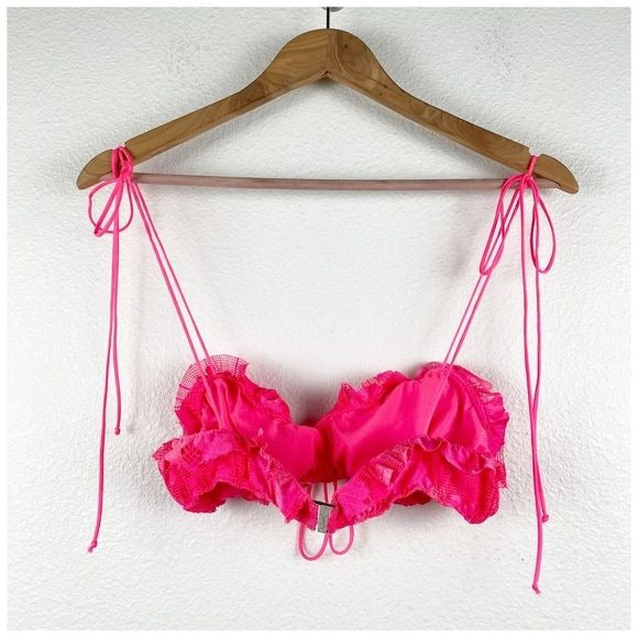 For Love & Lemons Avalon Tie Strap Bra Top in Flamenco Size Small