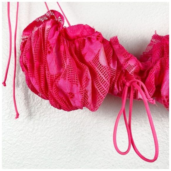 For Love & Lemons Avalon Tie Strap Bra Top in Flamenco Size Small