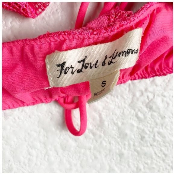 For Love & Lemons Avalon Tie Strap Bra Top in Flamenco Size Small
