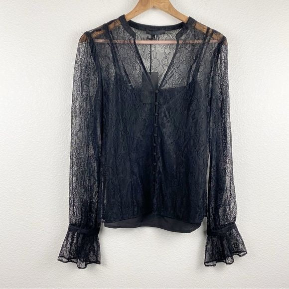 NWT Paige Saldana Blouse in Black Size Small