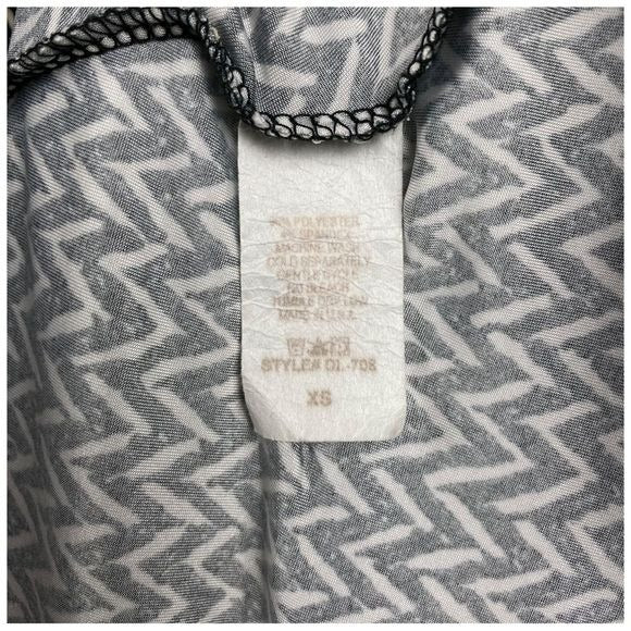 Veronicam. Black and White Chevron Cold Shoulder Maxi Dress Size XS