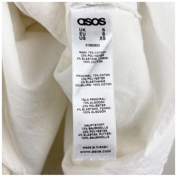 Asos White Babydoll Dress Size XS