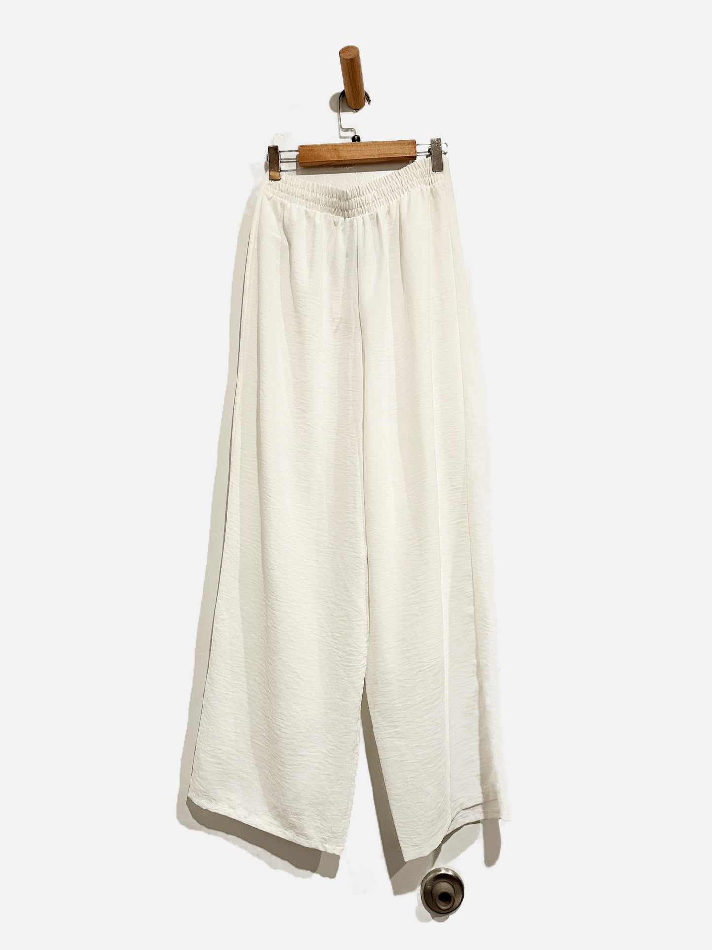 Zara White Crepe Pants - Small