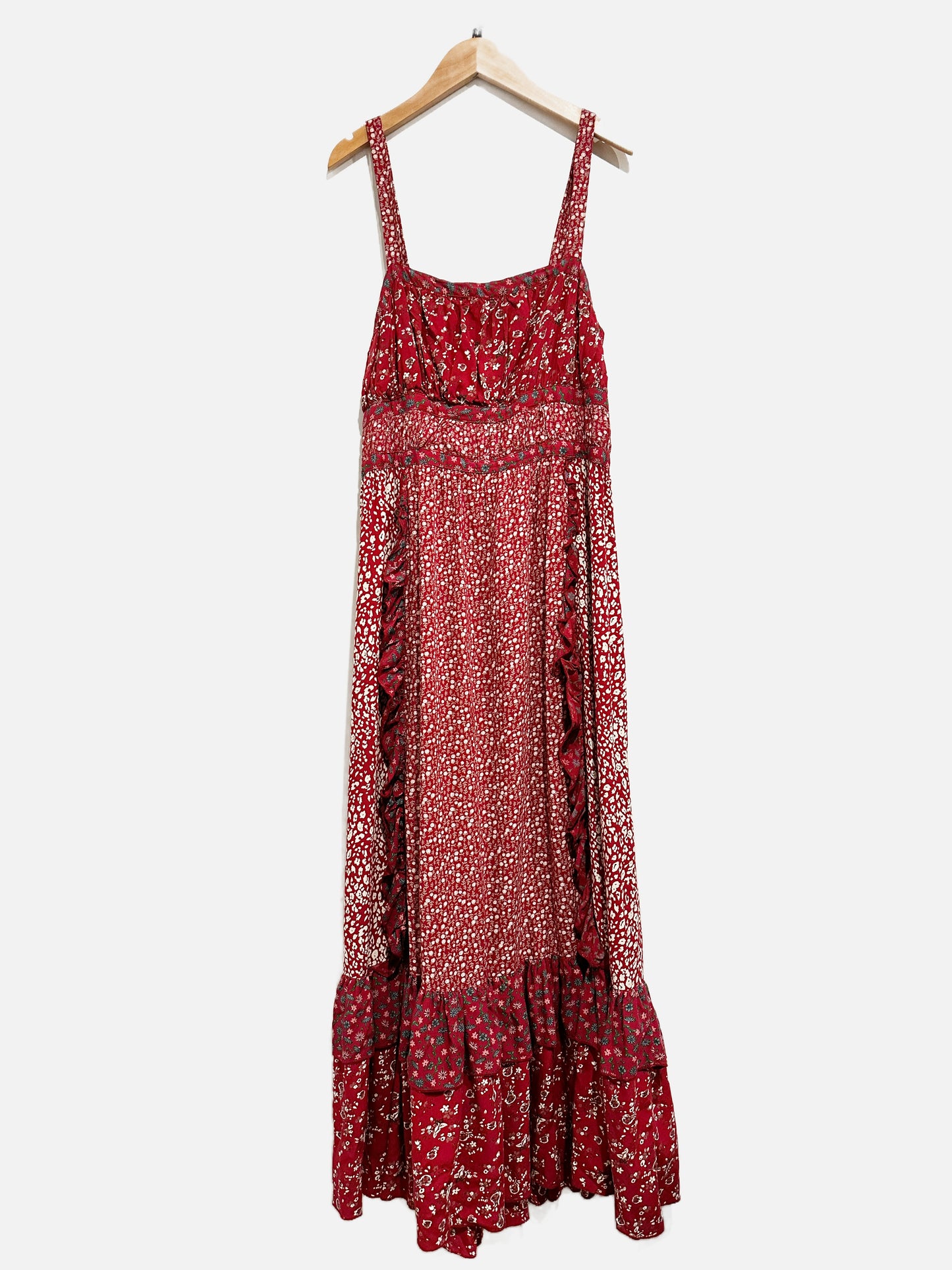 Free People Yesica Red Floral Maxi Dress - 8