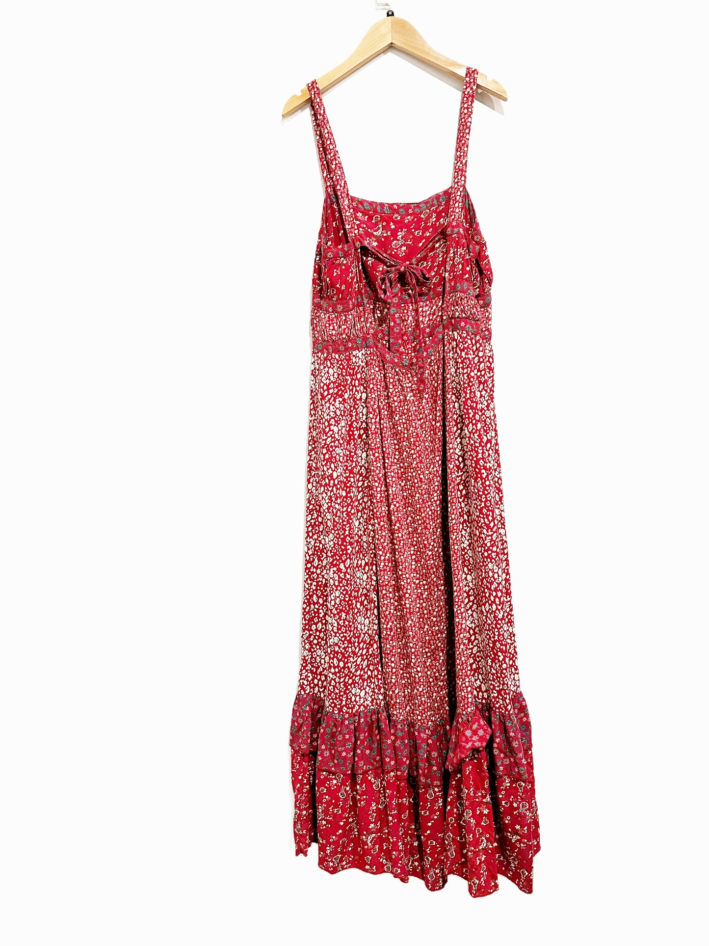Free People Yesica Red Floral Maxi Dress - 8