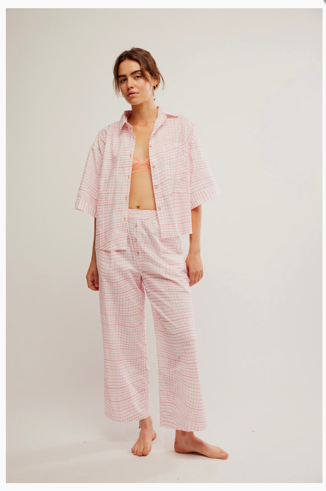 Free People Summer Sleeper Printed Set in Strawberry Shortcake