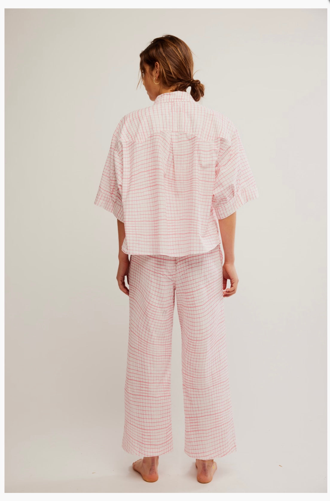 Free People Summer Sleeper Printed Set in Strawberry Shortcake