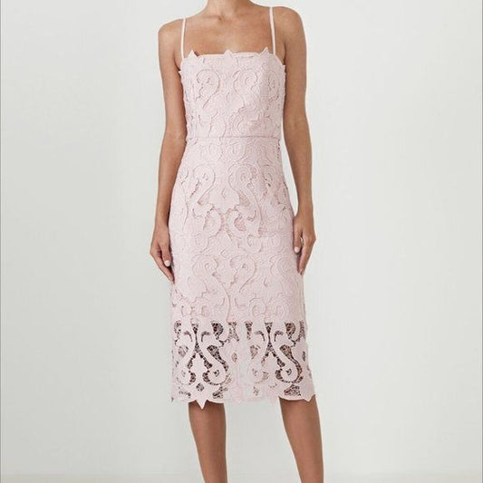 Bardot Lina Lace Dress in Pink Rose Size 4