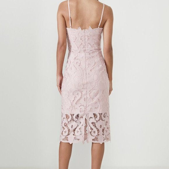 Bardot Lina Lace Dress in Pink Rose Size 4