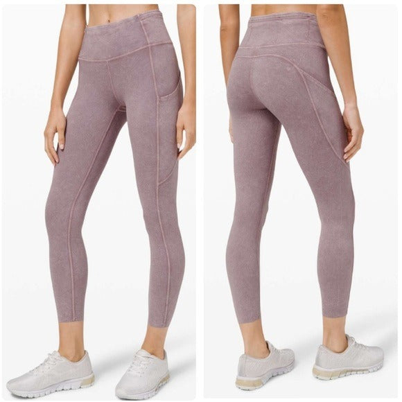 Lululemon Fast and Free Tight II 25" Ice Wash Violet Verbena Size 4