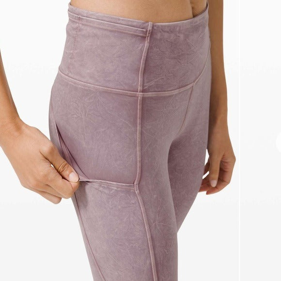 Lululemon Fast and Free Tight II 25" Ice Wash Violet Verbena Size 4