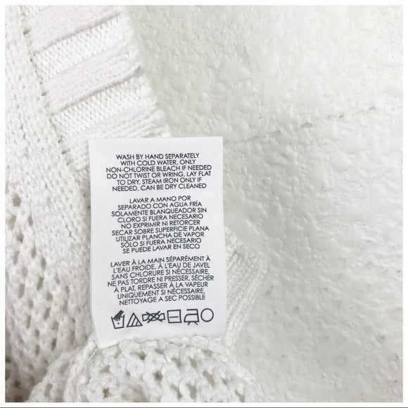 CAbi White Summer Vest Crochet Tank - Small