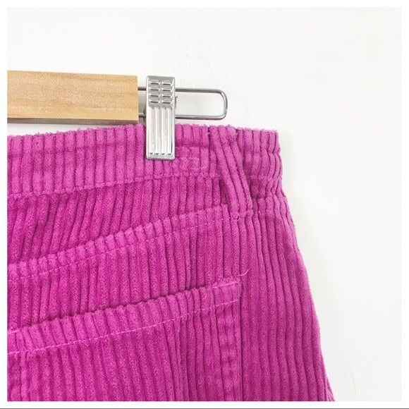 Urban Outfitters BDG Corduroy Fuchsia Raw Hem Mini Skirt Size Medium