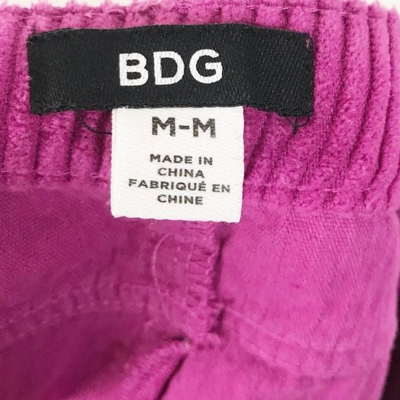 Urban Outfitters BDG Corduroy Fuchsia Raw Hem Mini Skirt Size Medium