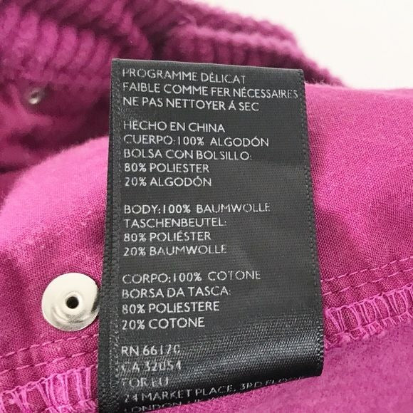 Urban Outfitters BDG Corduroy Fuchsia Raw Hem Mini Skirt Size Medium