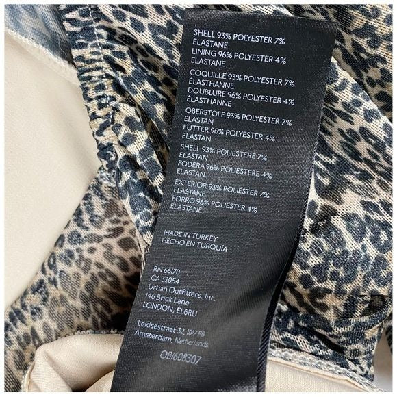 Anthropologie Shirred Animal Print Mesh Top Size Small