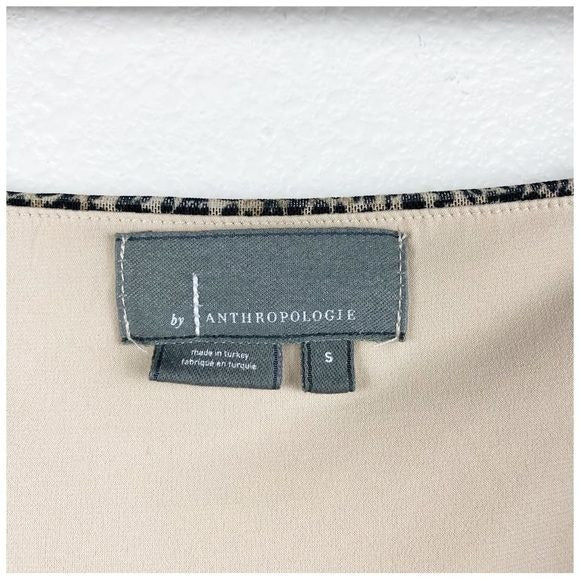 Anthropologie Shirred Animal Print Mesh Top Size Small