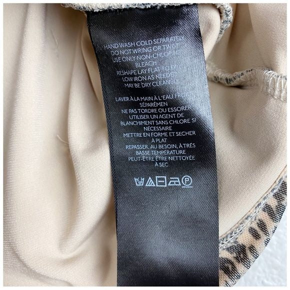 Anthropologie Shirred Animal Print Mesh Top Size Small