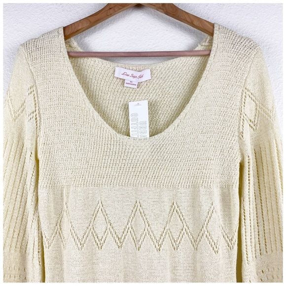 Lisa Says Gah x UO NWT Penny Long Sleeve Dress in Ivory Size M/L
