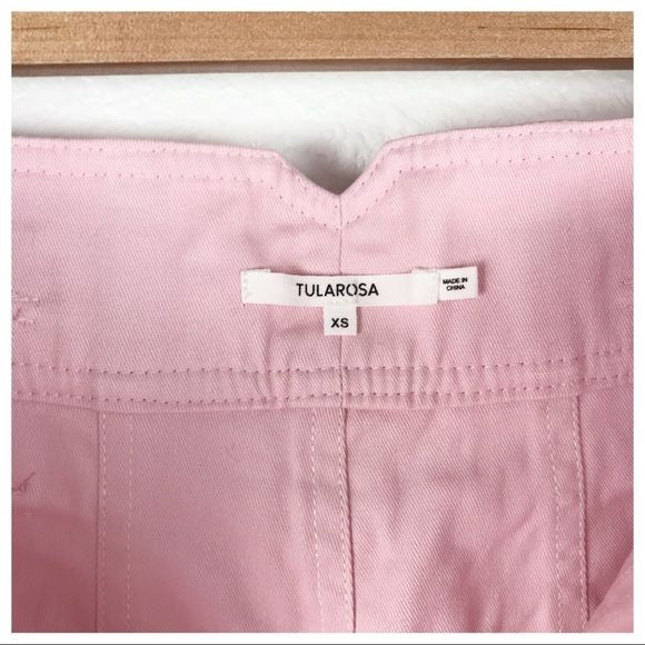 Tularosa NWT Barrett High Waist Denim Button Fly Front Pant Blush Pink Size XS