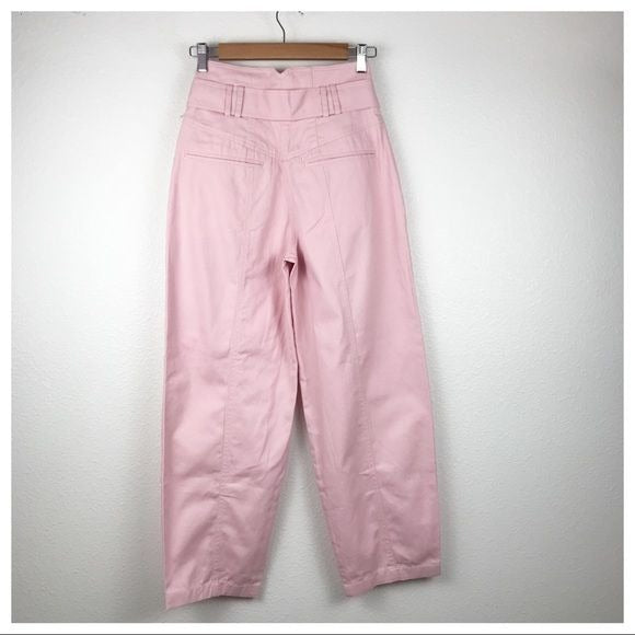 Tularosa NWT Barrett High Waist Denim Button Fly Front Pant Blush Pink Size XS