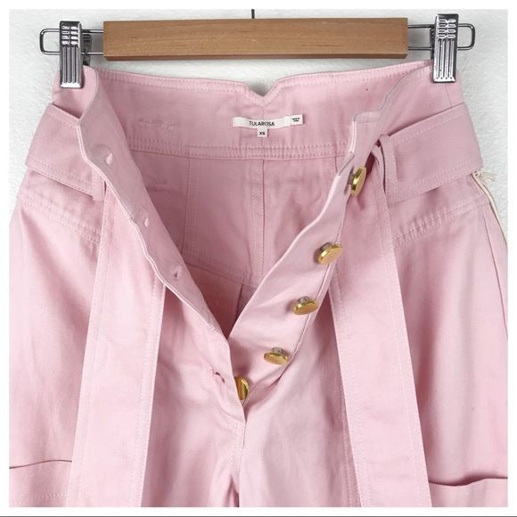 Tularosa NWT Barrett High Waist Denim Button Fly Front Pant Blush Pink Size XS