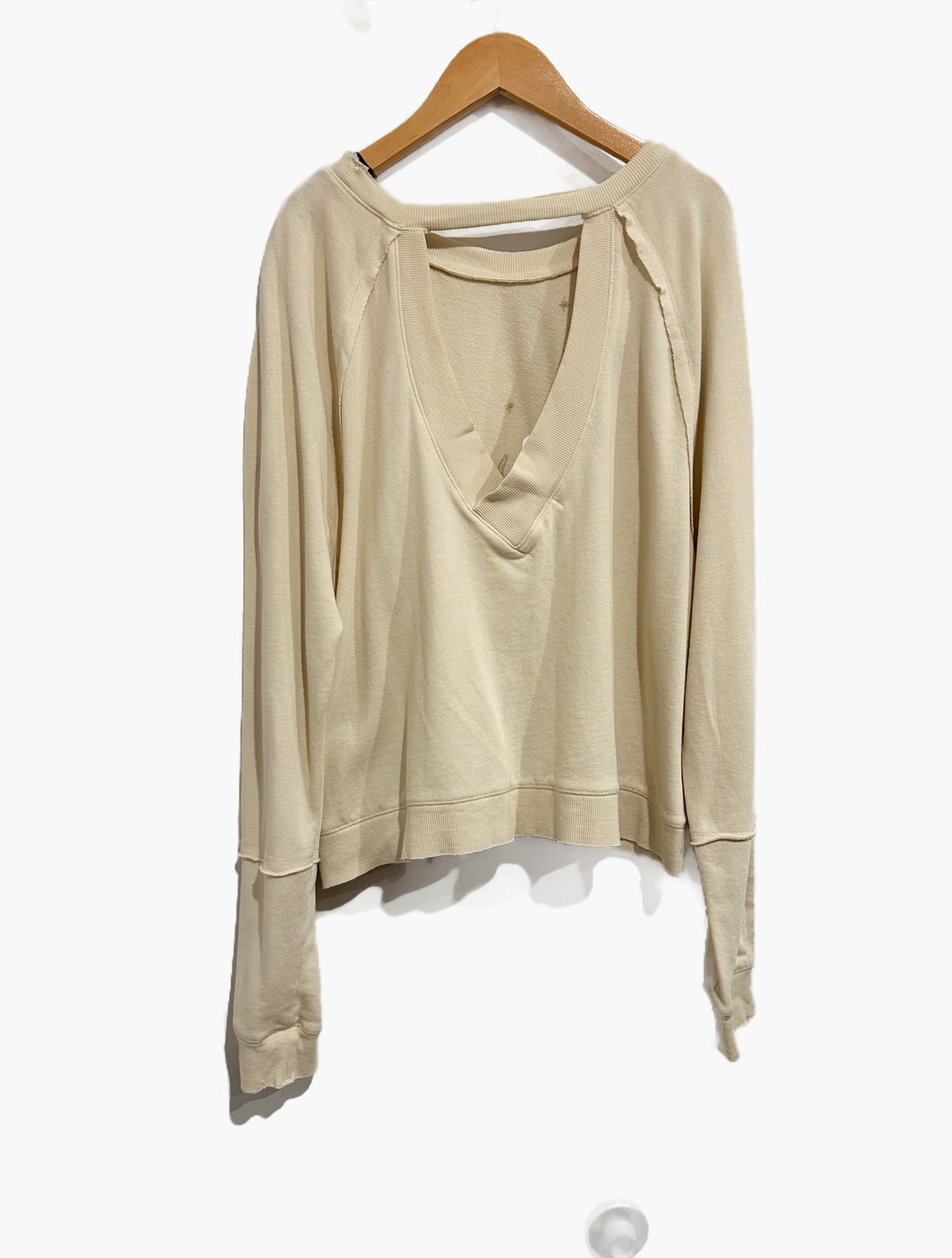 Cleo + Wolf Embroidered Long Sleeve Shirt in Sand - Medium