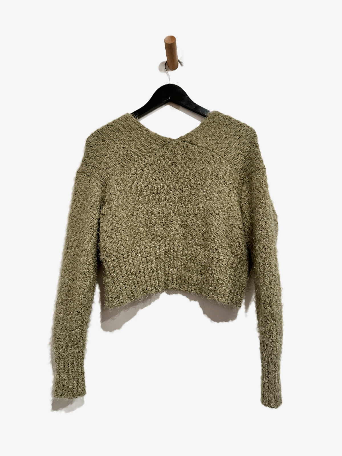 LA Hearts Green Fuzzy Cardigan - Small