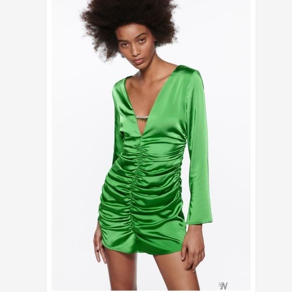 Zara Jewel Trim Draped Dress Size XL
