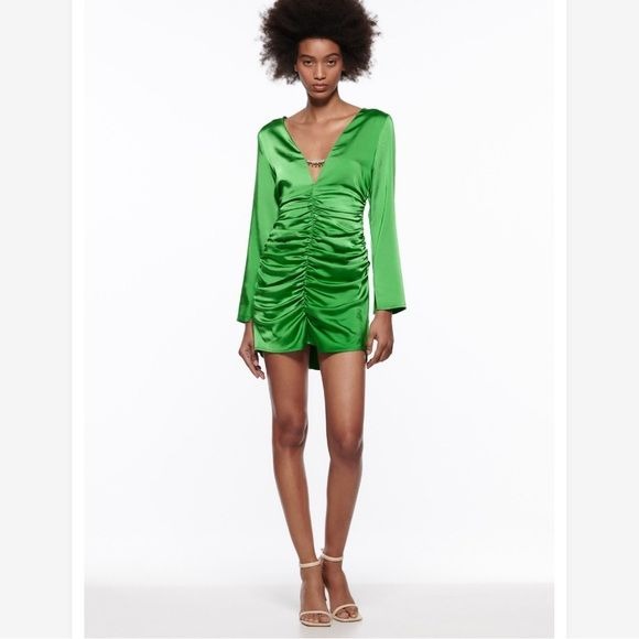 Zara Jewel Trim Draped Dress Size XL