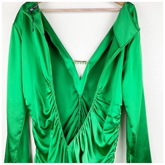 Zara Jewel Trim Draped Dress Size XL