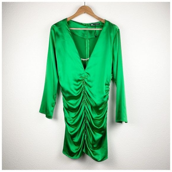 Zara Jewel Trim Draped Dress Size XL