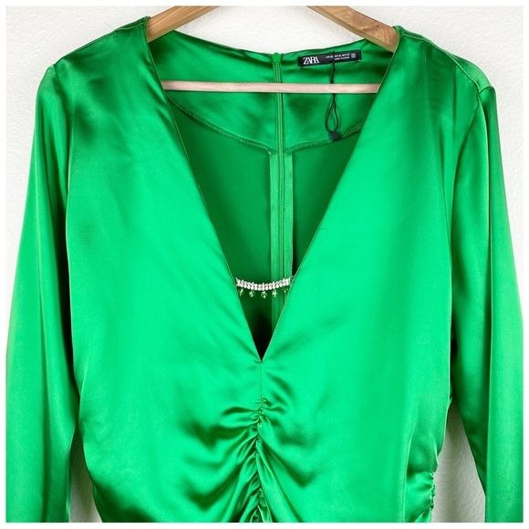 Zara Jewel Trim Draped Dress Size XL
