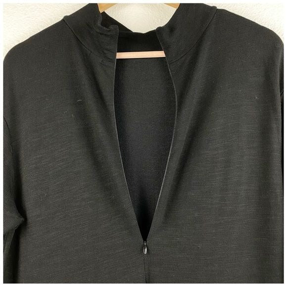Monrow Super-soft Mock Neck Long-Sleeve Jumpsuit in Black Size Medium