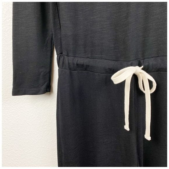 Monrow Super-soft Mock Neck Long-Sleeve Jumpsuit in Black Size Medium