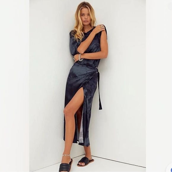 free people alyssa long sleeve wrap dress Free People Alyssa Long Sleeve Wrap Tie Dye Maxi Dress Size Medium