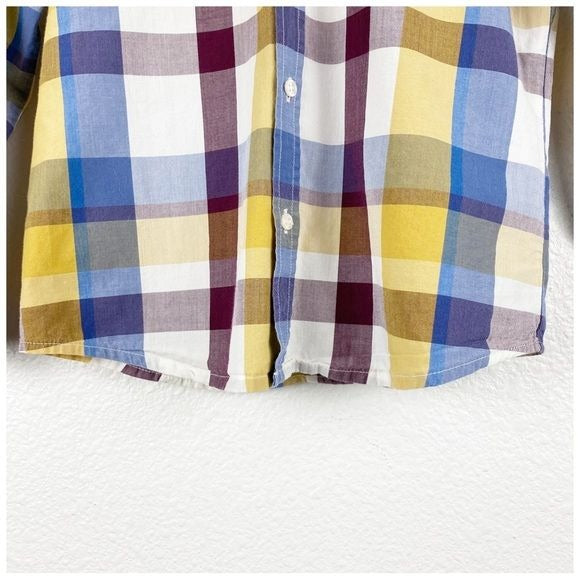 Bonpoint Yellow, Maroon & Blue Plaid Button Down Size 6