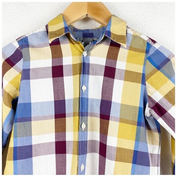 Bonpoint Yellow, Maroon & Blue Plaid Button Down Size 6