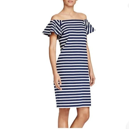 Lauren Ralph Lauren Varsteen Blue Striped Dress Size Small