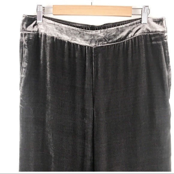 Sundance Festive Flare Gray Velvet Pants Size Petite Medium