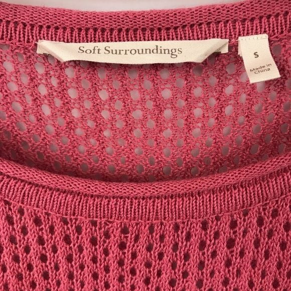 Soft Surroundings Dolman Crochet Top Size Small